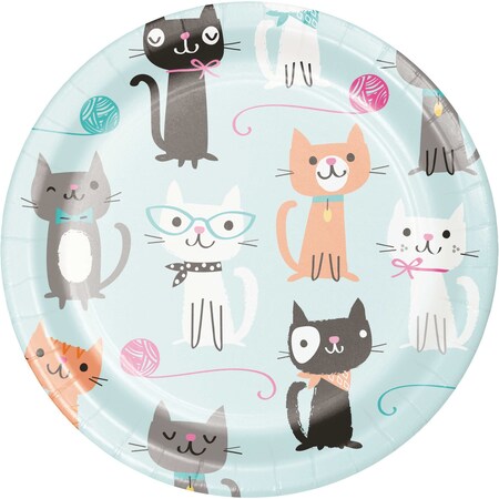 Creative Converting Cat Party Dessert Plates, 7", 96PK 328595